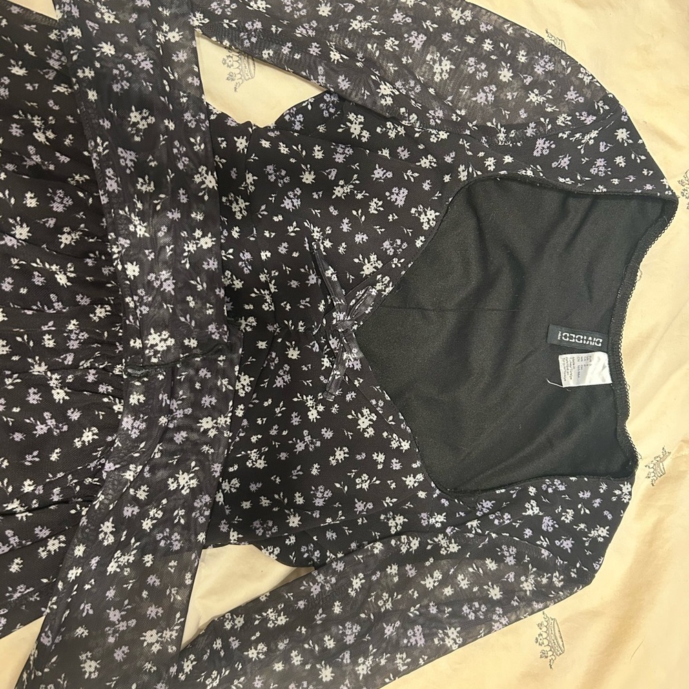 Chic Black Dress with floral pattern